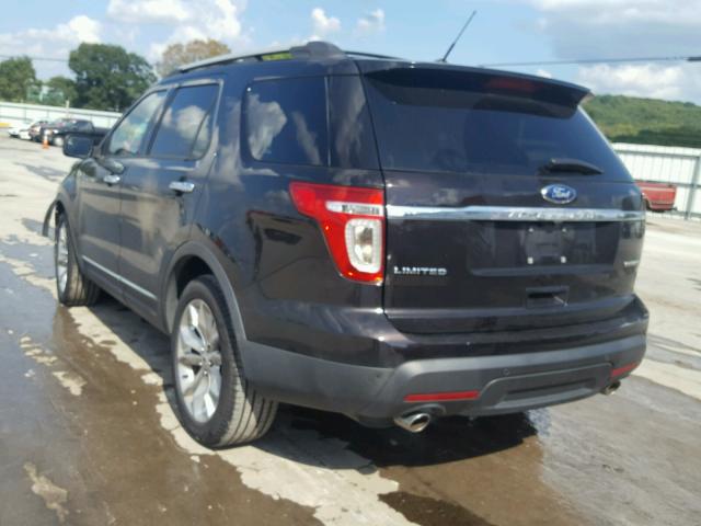 1FM5K7F88DGC67630 - 2013 FORD EXPLORER L CHARCOAL photo 3