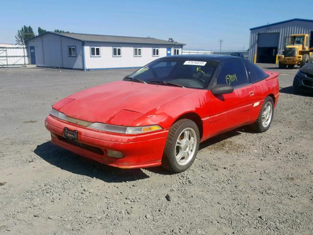 4A3CS44R3ME119223 - 1991 MITSUBISHI ECLIPSE GS RED photo 2