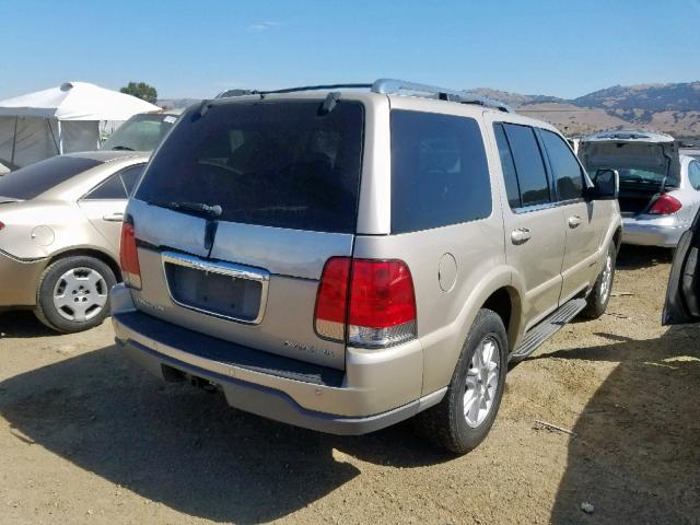 5LMEU68H54ZJ22578 - 2004 LINCOLN AVIATOR Qızıl foto 4