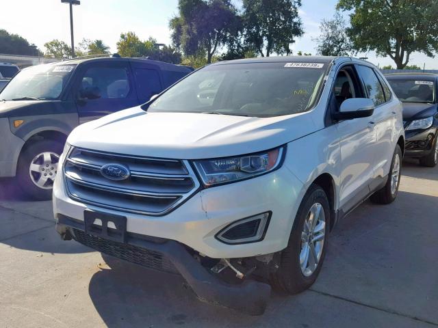 2FMTK4J85FBB81764 - 2015 FORD EDGE SEL WHITE photo 2