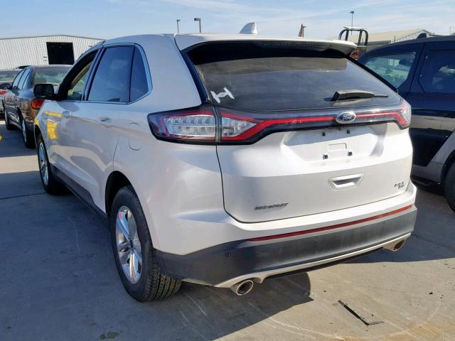 2FMTK4J85FBB81764 - 2015 FORD EDGE SEL WHITE photo 3