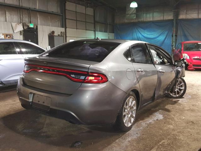 1C3CDFCH6DD711436 - 2013 DODGE DART LIMIT GRAY photo 4