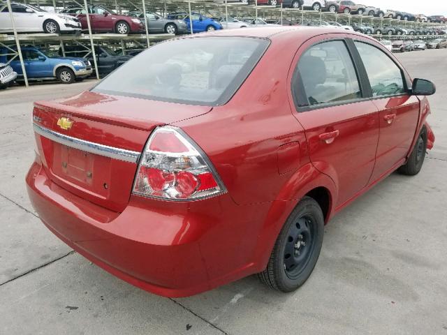 KL1TD5DE6BB215935 - 2011 CHEVROLET AVEO LS RED photo 4