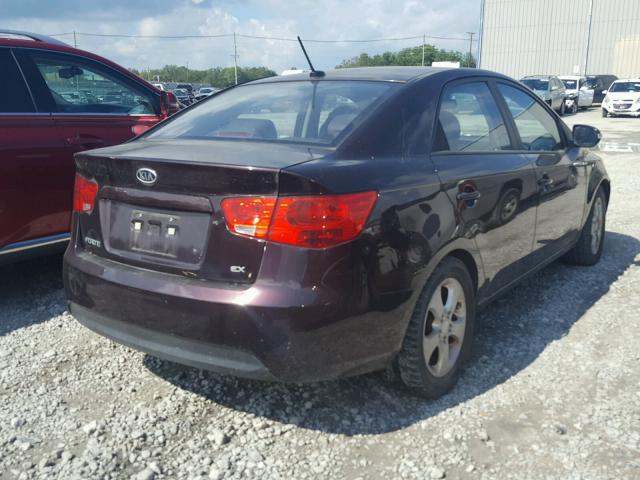 KNAFU4A26A5108632 - 2010 KIA FORTE EX BURGUNDY photo 4