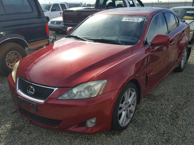 JTHBK262975044422 - 2007 LEXUS IS 250 RED photo 2