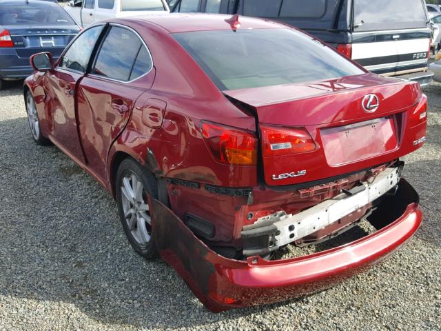 JTHBK262975044422 - 2007 LEXUS IS 250 RED photo 3