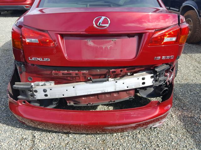 JTHBK262975044422 - 2007 LEXUS IS 250 RED photo 9