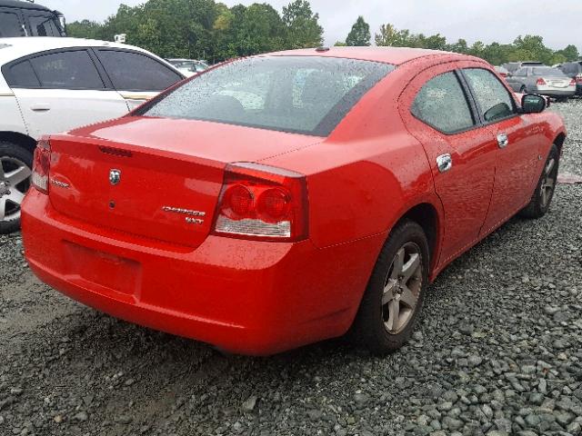 2B3KA33V09H595201 - 2009 DODGE CHARGER SX RED photo 4