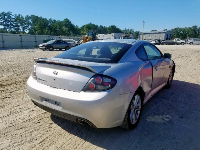 KMHHM66D67U243539 - 2007 HYUNDAI TIBURON GS SILVER photo 4