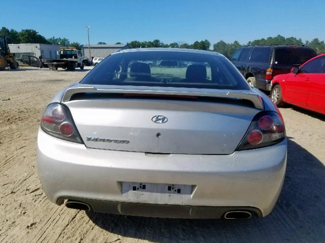 KMHHM66D67U243539 - 2007 HYUNDAI TIBURON GS SILVER photo 9