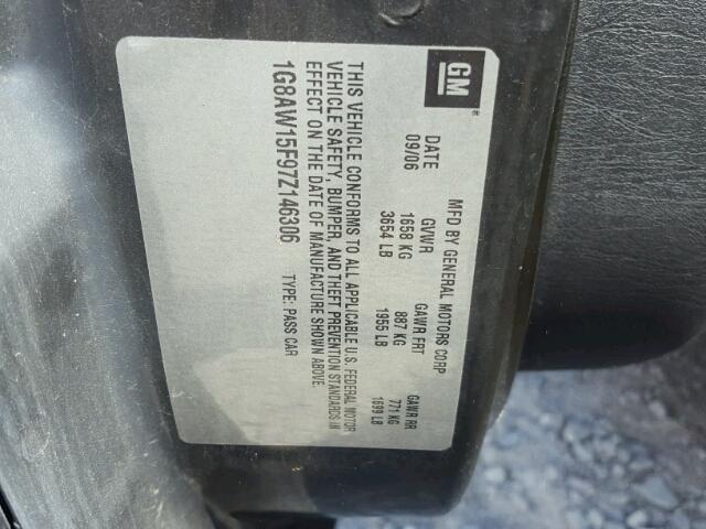 1G8AW15F97Z146306 - 2007 SATURN ION LEVEL 蓝色 照片 10
