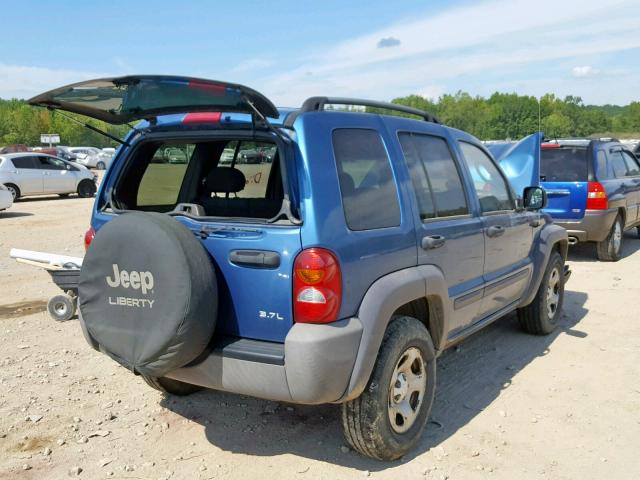 1J4GL48K84W217280 - 2004 JEEP LIBERTY SP BLUE photo 4