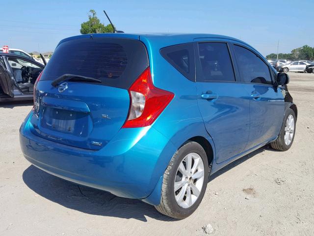 3N1CE2CP0EL370350 - 2014 NISSAN VERSA NOTE BLUE photo 4