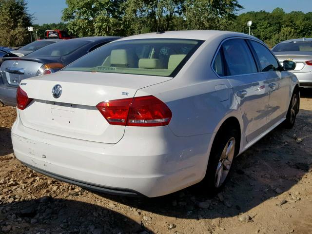 1VWBP7A3XDC049486 - 2013 VOLKSWAGEN PASSAT SE WHITE photo 4