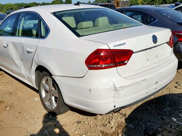 1VWBP7A3XDC049486 - 2013 VOLKSWAGEN PASSAT SE WHITE photo 9