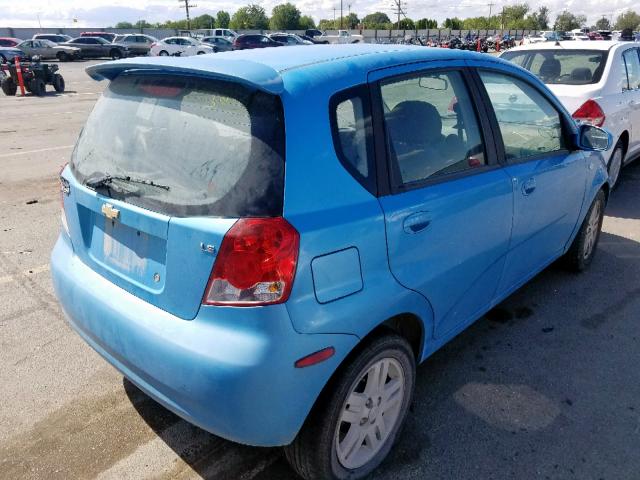 KL1TD66637B770716 - 2007 CHEVROLET AVEO BASE Көк фото 4