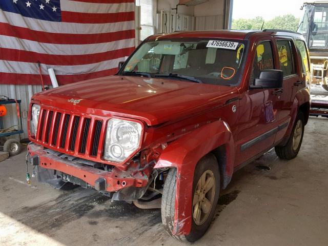 1J8GN28K29W540230 - 2009 JEEP LIBERTY SP RED photo 2