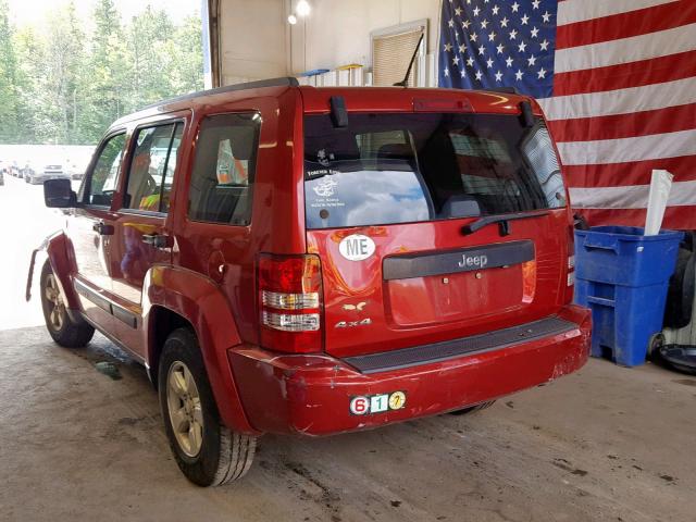 1J8GN28K29W540230 - 2009 JEEP LIBERTY SP RED photo 3