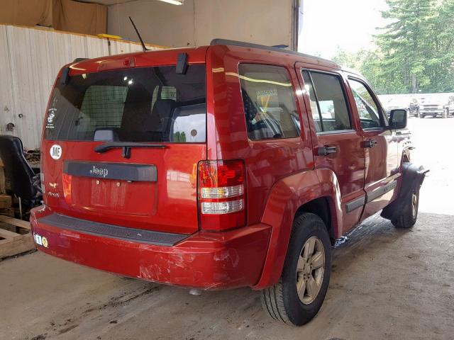 1J8GN28K29W540230 - 2009 JEEP LIBERTY SP RED photo 4