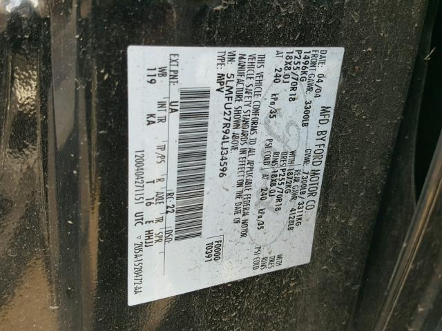 5LMFU27R94LJ34596 - 2004 LINCOLN NAVIGATOR Қара фото 10