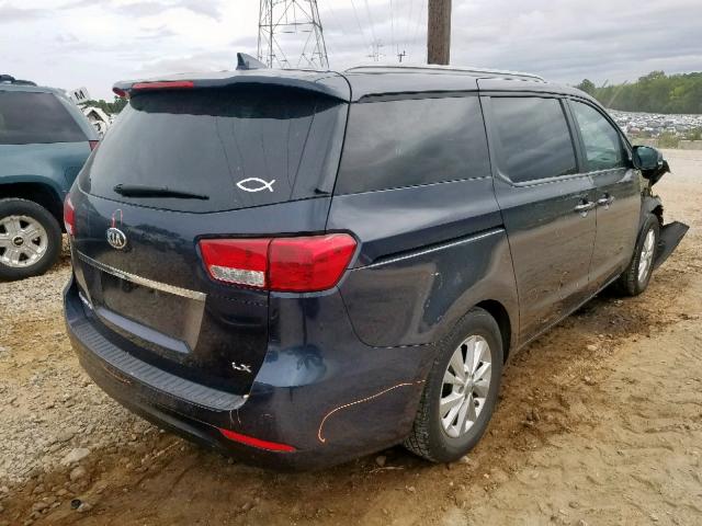 KNDMB5C19F6074133 - 2015 KIA SEDONA LX BLUE photo 4