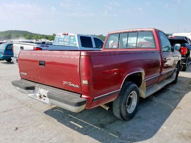 1GTDC14Z2NZ536040 - 1992 GMC SIERRA C15 RED photo 4