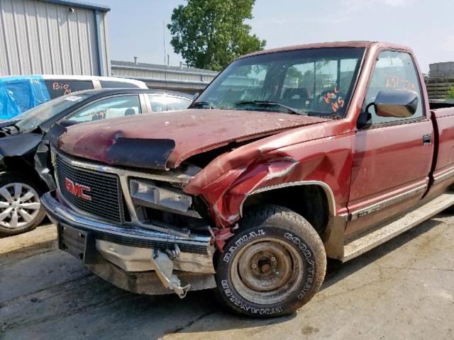 1GTDC14Z2NZ536040 - 1992 GMC SIERRA C15 RED photo 9