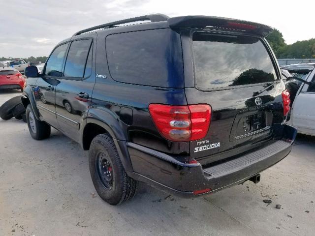 5TDZT38A24S226802 - 2004 TOYOTA SEQUOIA LI BLACK photo 3