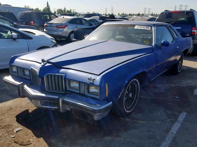 2J57R7P271760 - 1977 PONTIAC GRAN PRIX BLUE photo 2