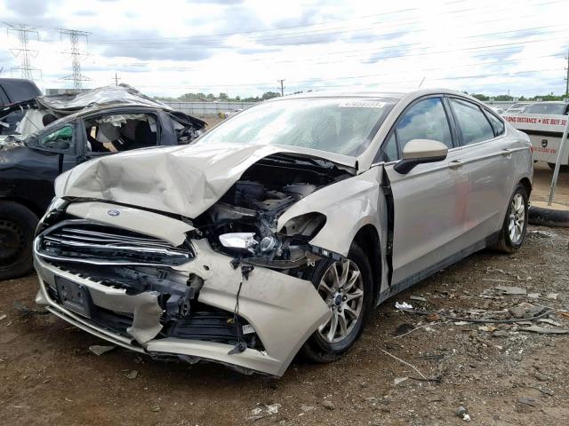 3FA6P0G7XFR242687 - 2015 FORD FUSION S TAN photo 2