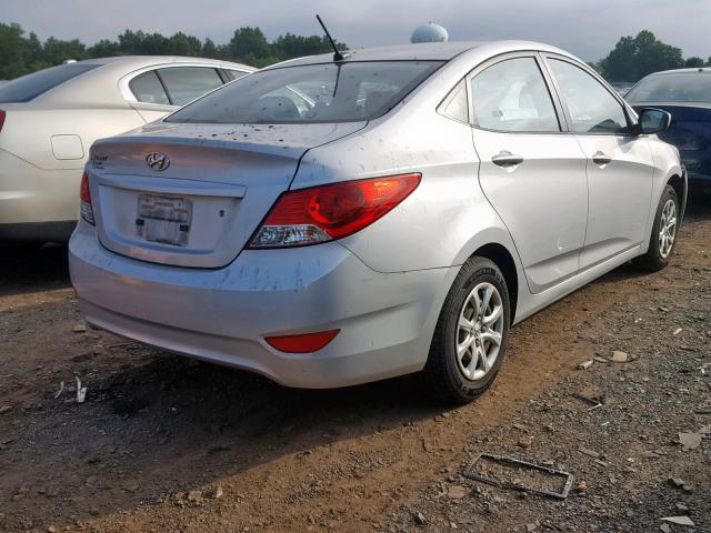 KMHCT4AE7CU137645 - 2012 HYUNDAI ACCENT GLS SILVER photo 4