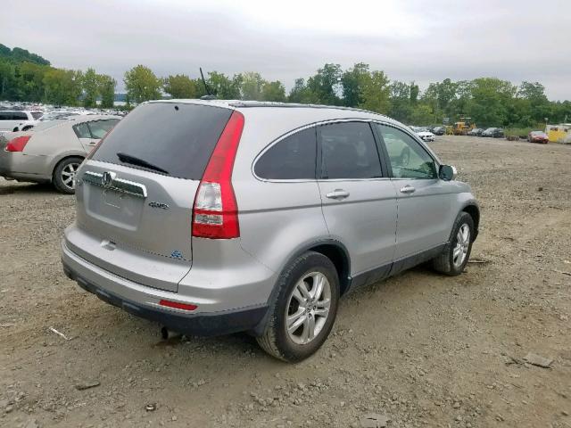 JHLRE4H71BC035474 - 2011 HONDA CR-V EXL SILVER photo 4