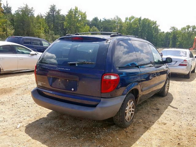 1D4GP25B55B361559 - 2005 DODGE CARAVAN SE BLUE photo 4