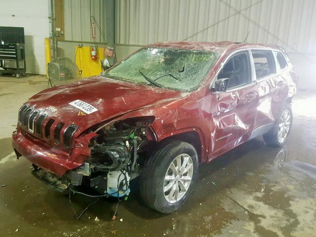 1C4PJMDB2HW655512 - 2017 JEEP CHEROKEE L BURGUNDY photo 2