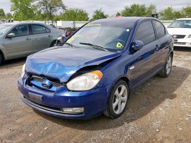 KMHCN36C08U104957 - 2008 HYUNDAI ACCENT SE BLUE photo 2