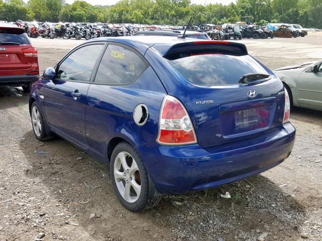 KMHCN36C08U104957 - 2008 HYUNDAI ACCENT SE BLUE photo 3