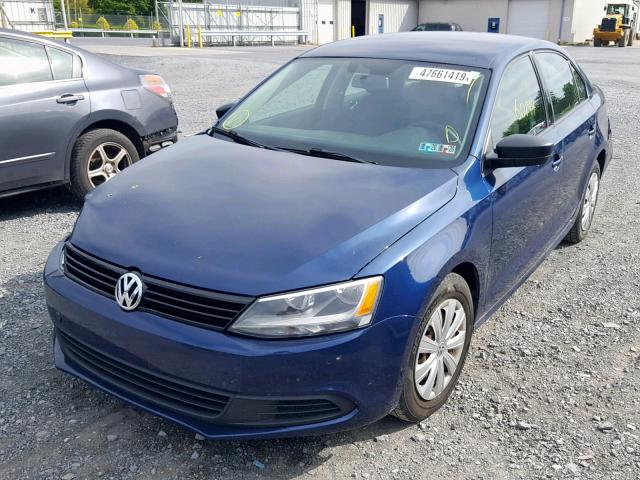 3VW1K7AJ6BM046346 - 2011 VOLKSWAGEN JETTA BASE BLUE photo 2