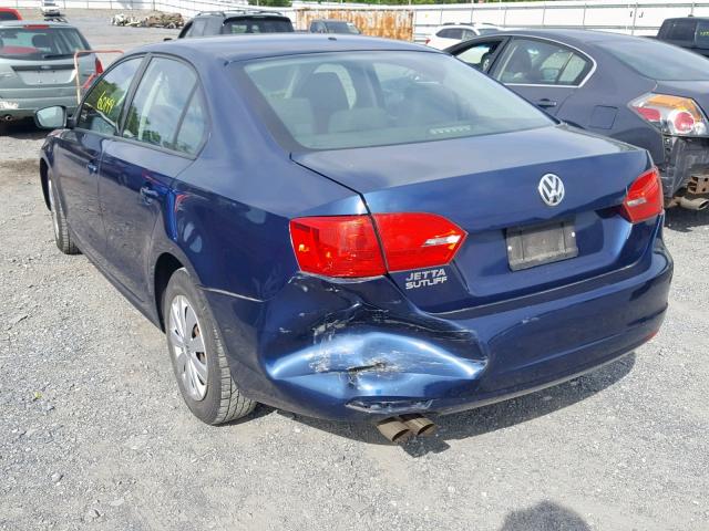 3VW1K7AJ6BM046346 - 2011 VOLKSWAGEN JETTA BASE BLUE photo 3