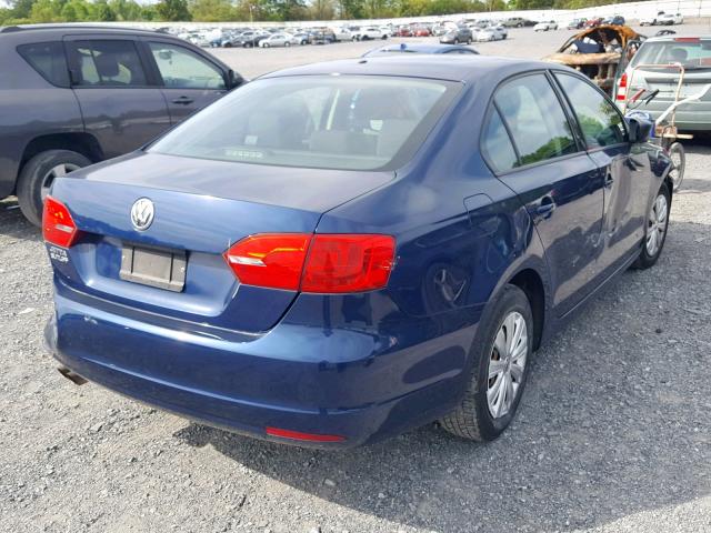 3VW1K7AJ6BM046346 - 2011 VOLKSWAGEN JETTA BASE BLUE photo 4