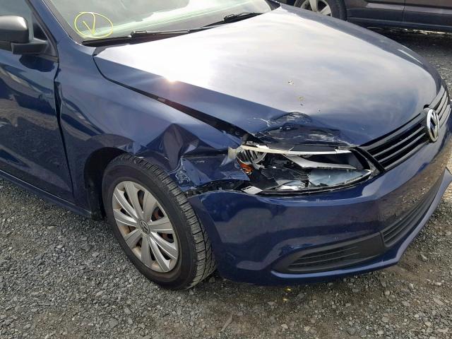 3VW1K7AJ6BM046346 - 2011 VOLKSWAGEN JETTA BASE BLUE photo 9