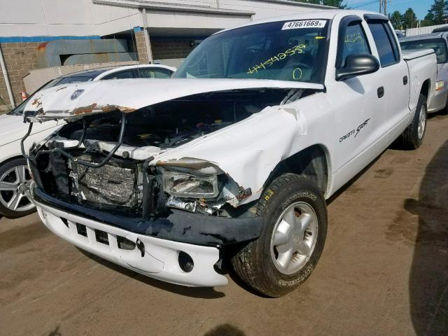 1B7GL2AN1YS708088 - 2000 DODGE DAKOTA QUA WHITE photo 2