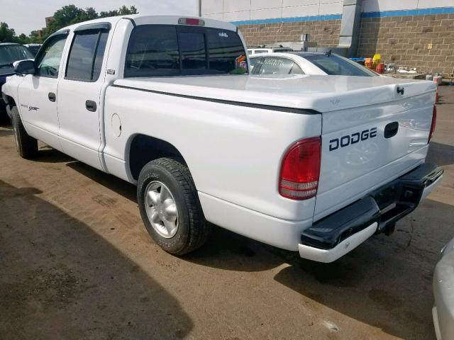 1B7GL2AN1YS708088 - 2000 DODGE DAKOTA QUA WHITE photo 3