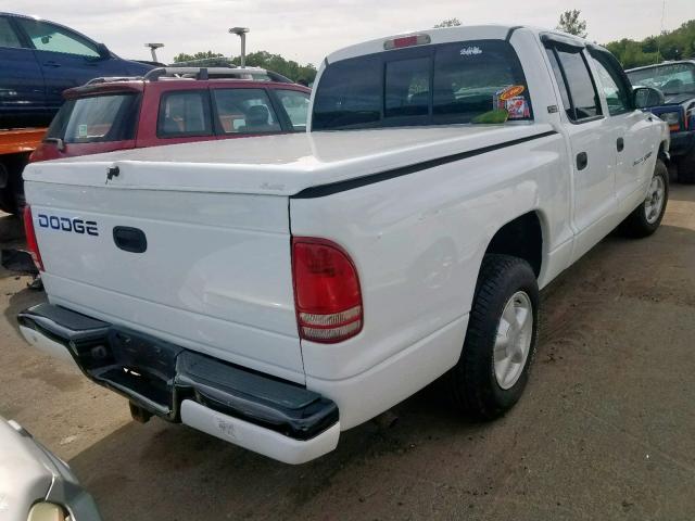 1B7GL2AN1YS708088 - 2000 DODGE DAKOTA QUA WHITE photo 4