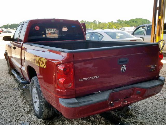 1D7HE42P87S103144 - 2007 DODGE DAKOTA SLT RED photo 3