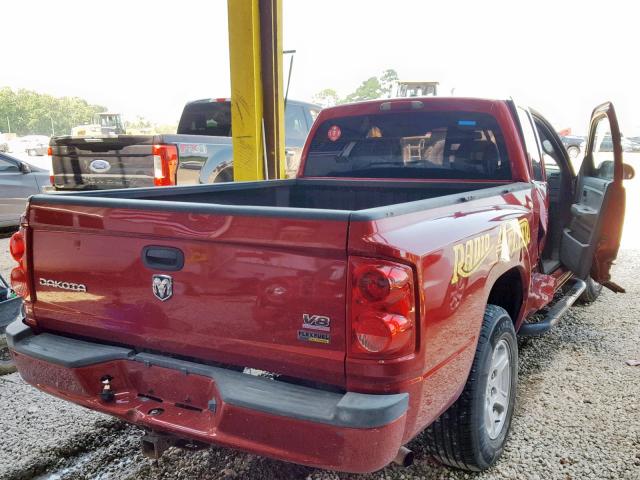 1D7HE42P87S103144 - 2007 DODGE DAKOTA SLT RED photo 4