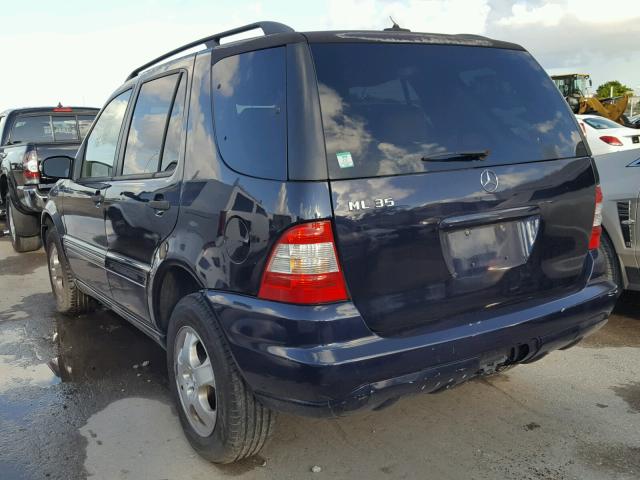 4JGAB57E83A420094 - 2003 MERCEDES-BENZ ML 350 BLUE photo 3