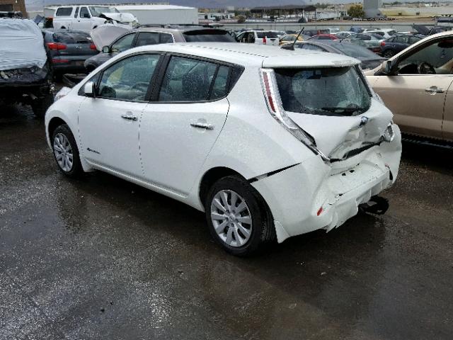 1N4AZ0CP4FC304612 - 2015 NISSAN LEAF S WHITE photo 3