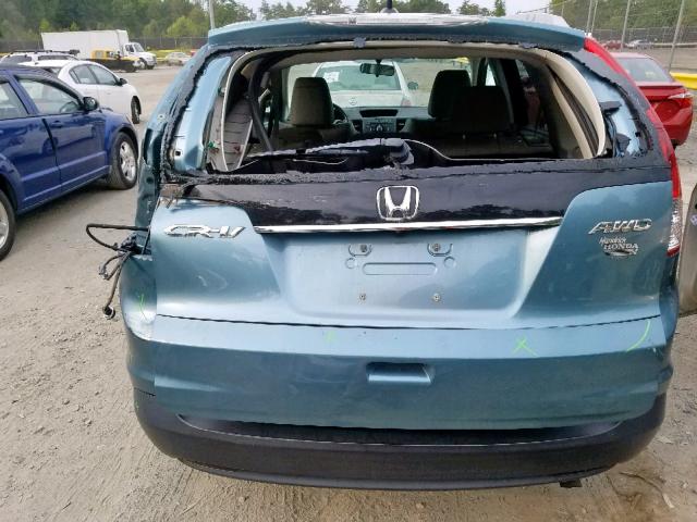 2HKRM4H74EH662825 - 2014 HONDA CR-V EXL BLUE photo 9