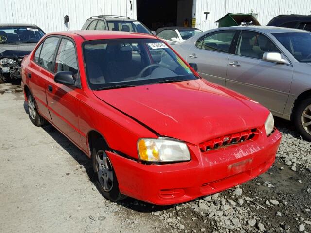 KMHCG45C01U243395 - 2001 HYUNDAI ACCENT GL RED photo 1