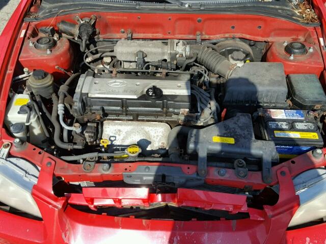 KMHCG45C01U243395 - 2001 HYUNDAI ACCENT GL RED photo 7